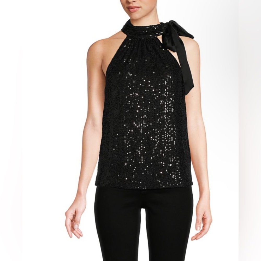 Ramy Brook Paula Mockneck Sequin Top Size Medium NWT